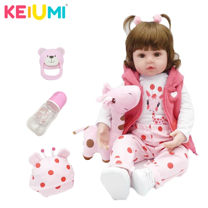 

KEIUMI Hot Sale bebes Reborn Doll 47cm Silicone Reborn baby doll Cloth Body Adorable Lifelike toddler Bonecas Girl Doll For Kids