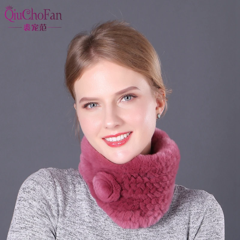 

Winter Women Real Rex Rabbit Fur Scarf 100% Natural Warm Rex Rabbit Ring Muffler Lady Quality Genuine Real Rex Rabbit Fur Scarfs