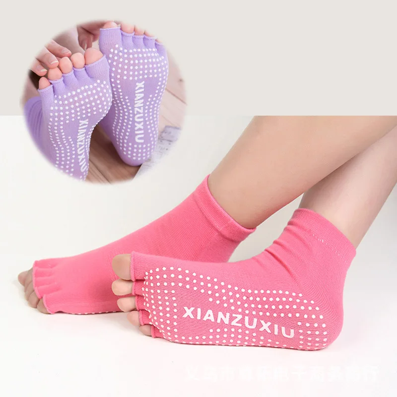 Women's Open Toe Low Cut Yoga Sock with Grippers Grippy Toeless Yoga