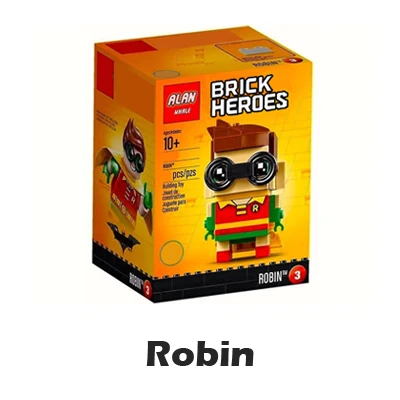 12 видов BrickHeadz фигурки супергероев Капитан Америка Железный человек Халк Ллойд Робин Чудо-Женщина модель строительные блоки игрушки - Цвет: 43017 Robin