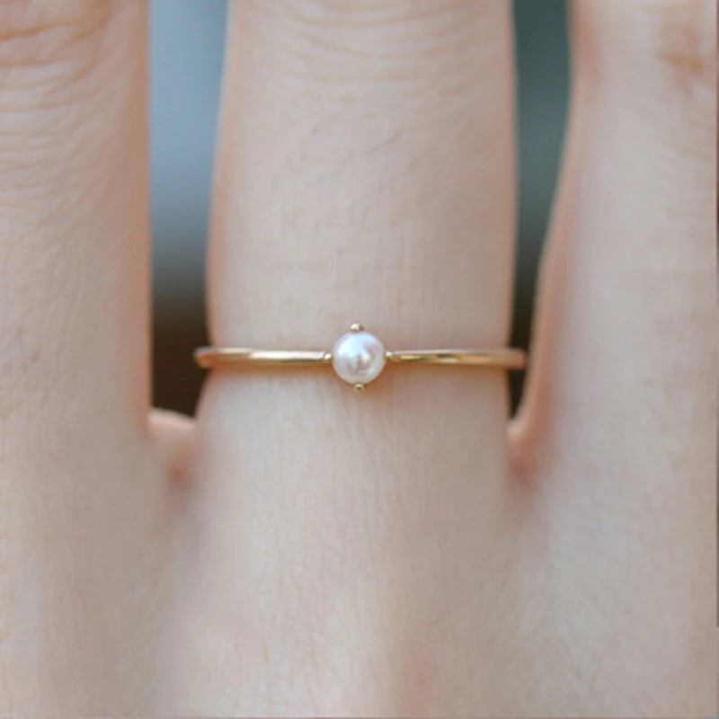 Изысканные минималистичные женские кольца Anillos шикарные позолоченные кольца с маленькой планетой, инкрустированные искусственным жемчугом для женщин ювелирные изделия