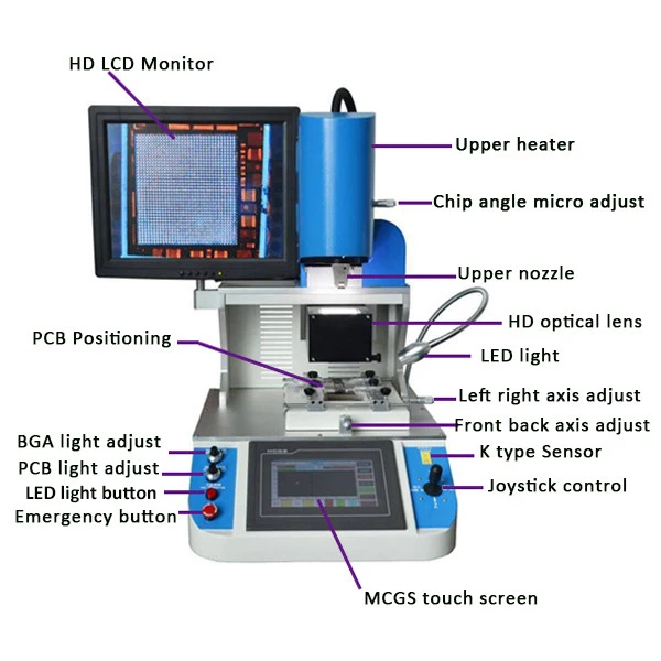 

WDS-700 Professional auto bga chips reballing rework station for iphone ic remove machine High Precision Sensor with ccd camera