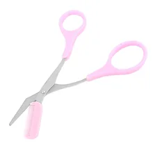 Косметический инструмент для бровей Shaping Cut Scissors w Расческа Розовый Серебряный тон