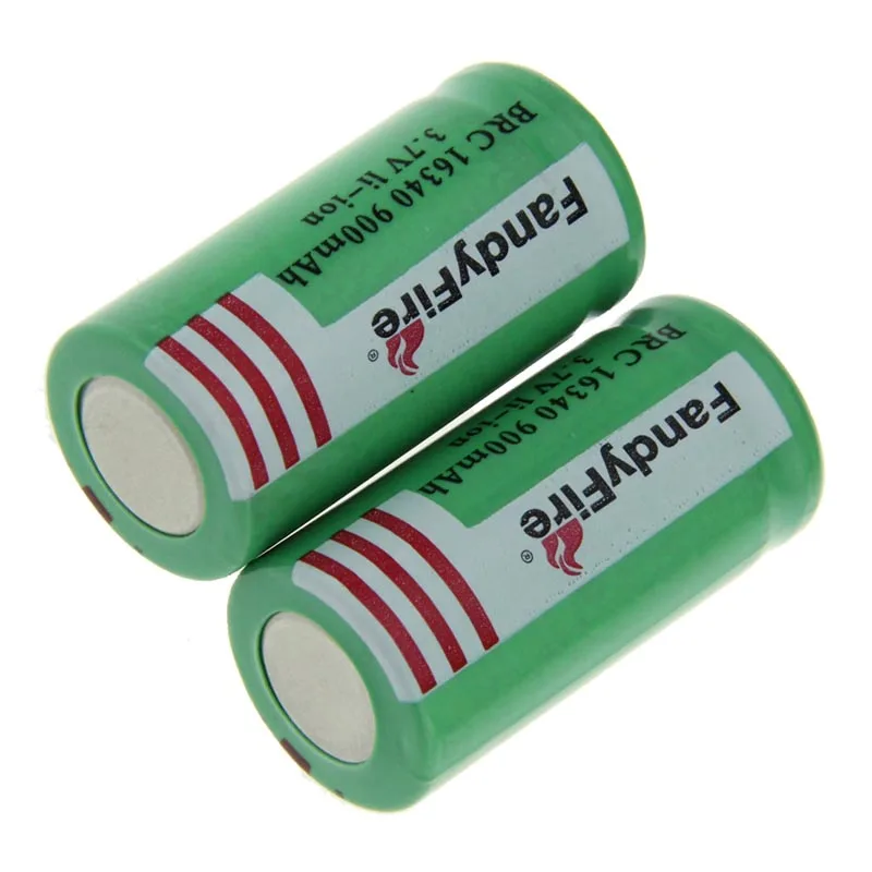 2 шт./партия FandyFire 3,7 V 16340 900 mAh литий-ионные аккумуляторы 16340 батарея