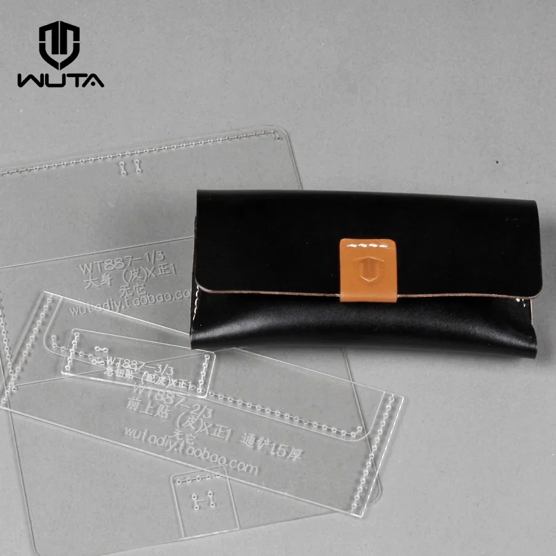

WUTA 887 Leather Craft Pattern Set Hamdmade Leather Mouse Case Clear Acrylic Template Drawings diy Leather Goods Pattern