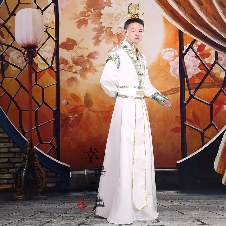 ZZB059 Vestido largo синий и белый hanfu одежда костюм для влюбленных в китайском стиле hanfu Свадебный Жених и невеста chiaki