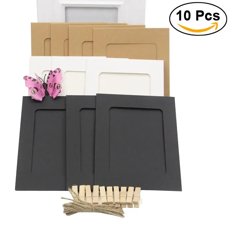 

Paper Photo Framework Wall Decoration with Clothespin and Sticker Film Decor Borders Paper Mat Frame for 4*6in Picture