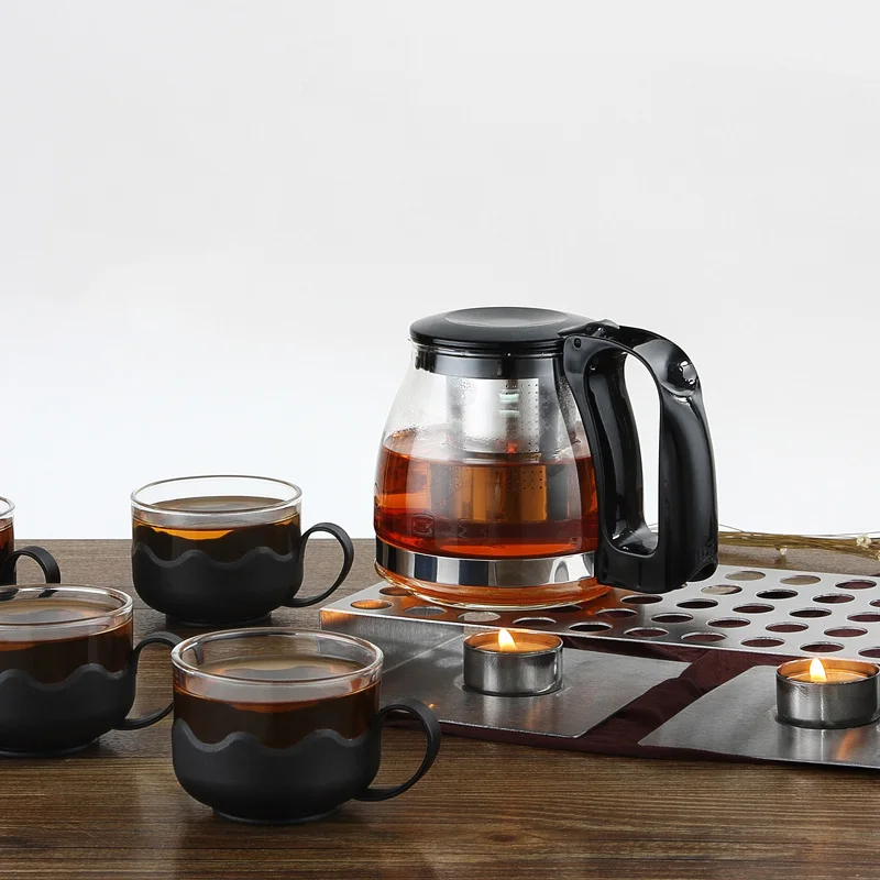 Креативный чайник из нержавеющей стали, подсвечник с подогревом, чайный набор для подогрева кофе, подогреватель молока, подставка для чайной посуды, чайник с цветами, теплая плита