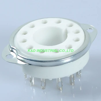 

2pcs Ceramic Vacuum new Tube Socket 12Pin DG7-32 CRT PMT 5UP1 Guitar Valve B12A Base for Tube Amplifier