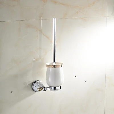 XOXO позолоченный финишную держатель туалетной щетки с Керамика чашки/Товары для дома Декор для ванной комнаты accessories10081GT - Цвет: white