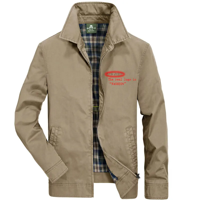 Men Jackets Spring Autumn Casual Jackets And Coats Men's Big Size Cotton Turn-down Collar Mens Jackets Coats Fashion Solid Color