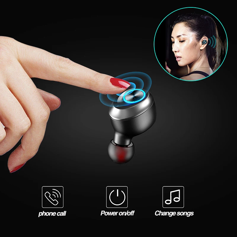Verhux капсулы TWS беспроводные наушники V5.0 Bluetooth наушники гарнитура глубокий бас стерео звук спортивные наушники для samsung Iphone