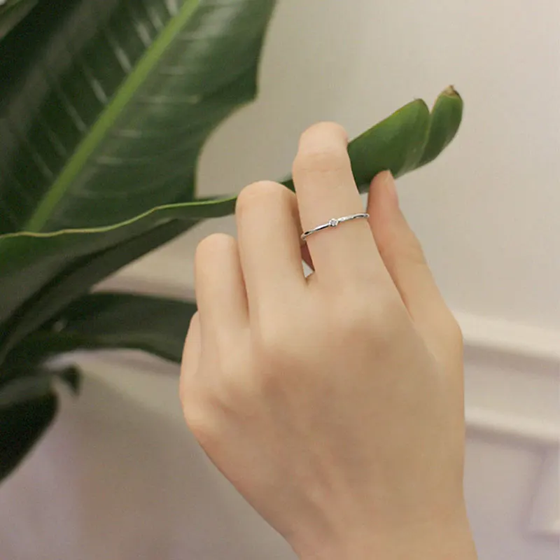 OLOEY Настоящее 925 пробы, серебряные кольца для женщин и девушек, минималистичные тонкие регулируемые кольца на палец, изящные вечерние ювелирные изделия, подарок YMR526
