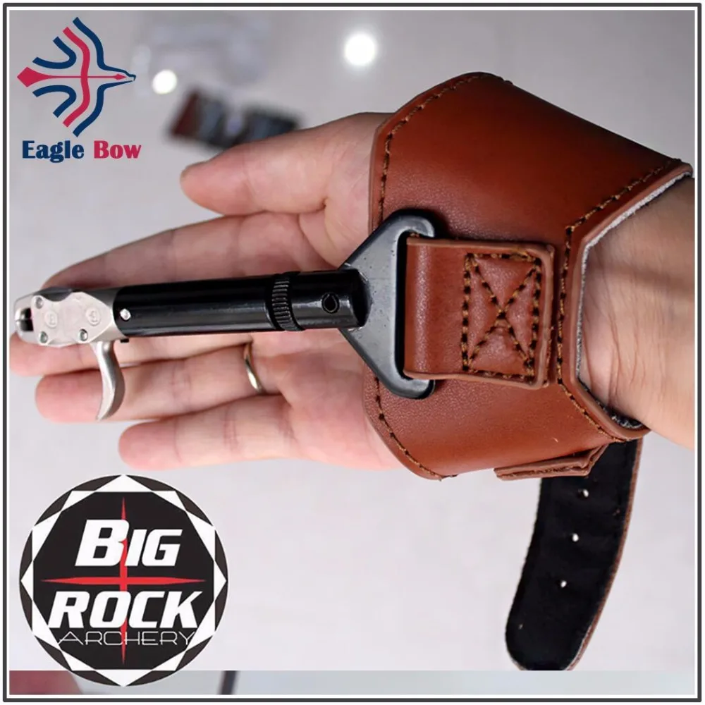 

1PC Adult Bull Leather Made Arrow Bow dispenser Compound Archery Caliper Accessories Release Shooting Trigger Tool