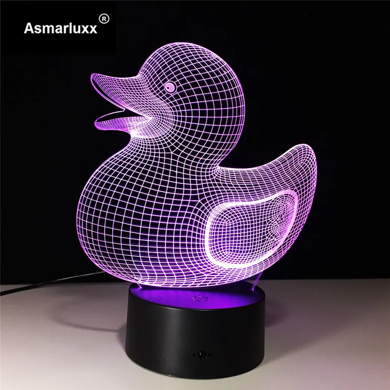 Color Changing Duck Light Acrylic Plastic LED Fun Kids Sleeping Night