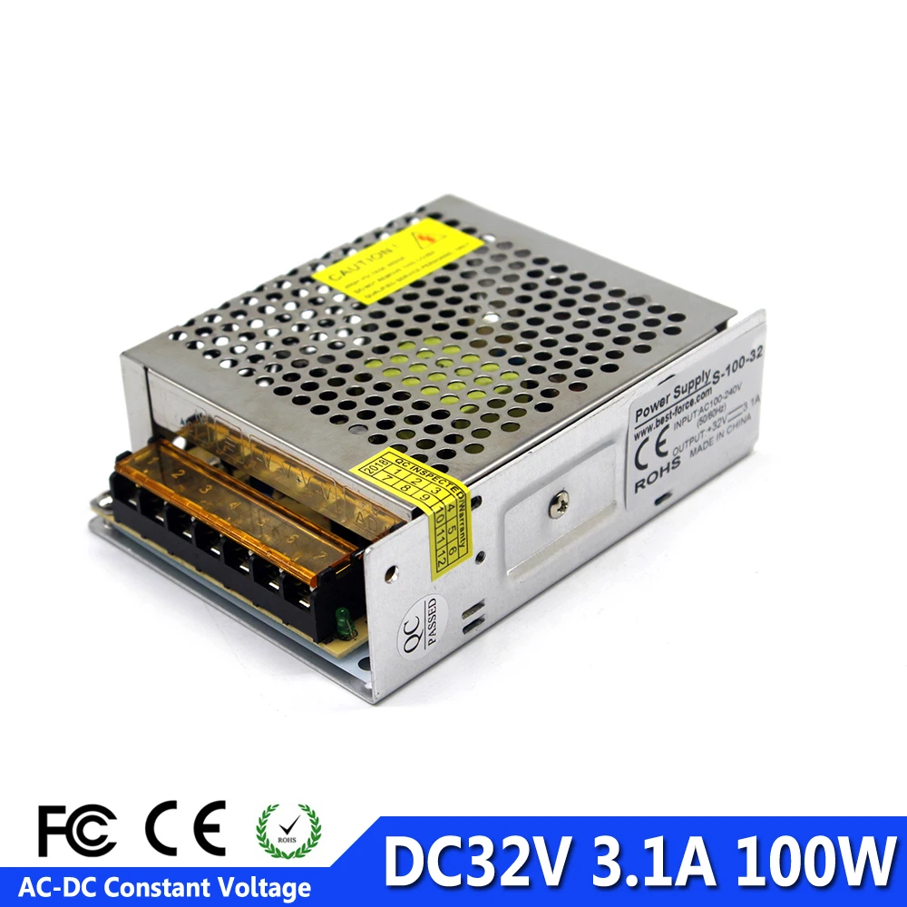 

Single Output DC32V Switch power Supply AC100-240V to DC 32V 3.1A 100W Power Source For Led Strip Modules Light CNC CCTV Printer