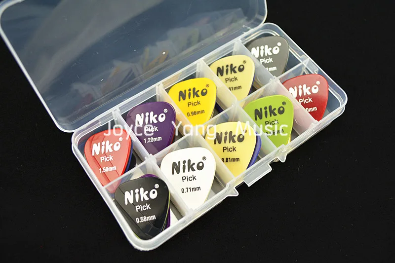 30 шт. Нико Акустической Гитары Выборка Plectrums + 1 Пластиковый Box Case Бесплатная