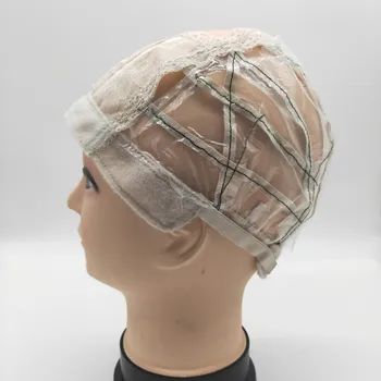 

Wig cap for making wigs with adjustable strap on the back mono crown wig caps