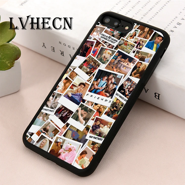 

LvheCn TPU Skin phone case cover for iPhone 5 5s SE 6 6s 7 8 plus X XR Xs Max Friends TV Show Polaroid Picture Collage
