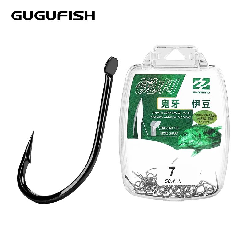 Рыболовные крючки gufish из черной высокоуглеродистой стали № 1-#12 50 шт./кор.