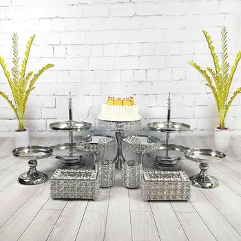 

9-11pcs/set Mirror Cake Stand Dessert Rack Delicate Cake Holder Wedding Birthday Party Decoration Supplies Dessert Display Stand