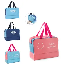 Smiley Waterproof Bag Dry and Wet Separation Beach Bag Men Fitness Backpack Women Swimwear Storage Combo Dry Wet Bag