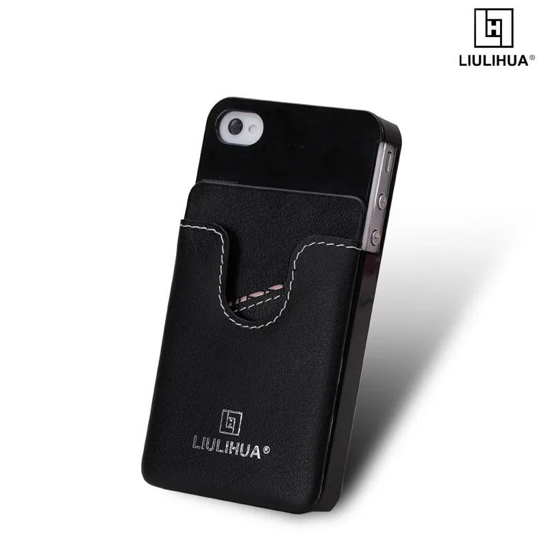 

Cheap price 3m sticky smart pocket genuine leather mobile card holder ID Card Mobile Phone Back Pocket Wallet Cell Phone Wallet