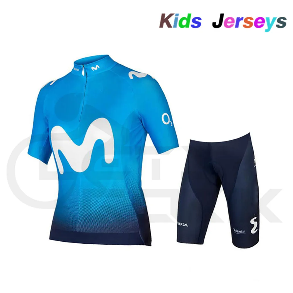 

2019 Movistar Pro Team Kids Short-sleeved Cycling Jersey Suit Ciclismo MTB Bicycle Jersey Uniform Breathable Cycling Clothing