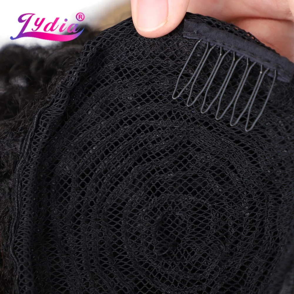 Lydia 8 inch Synthetic Hair Extension Bun Curly 1B#  Hair With Two Plastic Combs Easy Chignon Updo for Short Hair Hairpieces