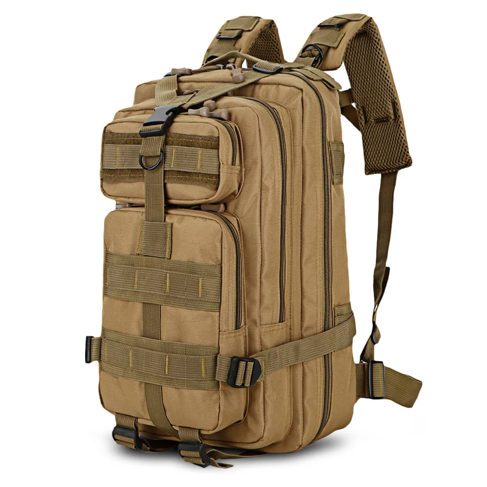 Men Military Tactical Backpack 25L 3 Day Assault Pack Army 600D Molle Bug Out Bag Trekking Camping Hiking Outdoor Small Rucksack