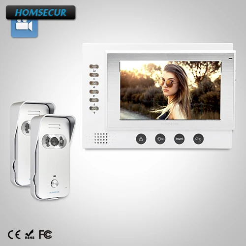 

HOMSECUR 7" Video Door Phone Intercom System+Dual-way Intercom for Home Security