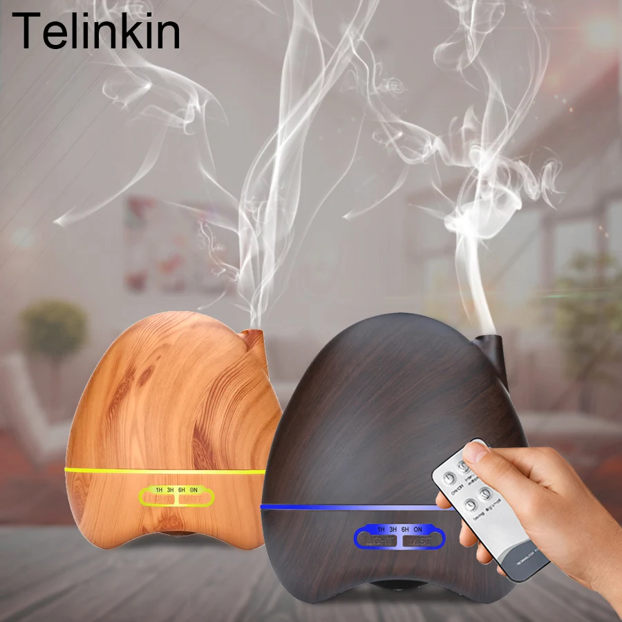 300ml Ultrasonic Aroma Diffuser Wood Grain Aromatherapy Essential Oil