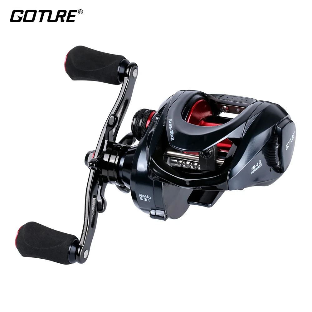 Goture Ares-Max сверхмощная катушка для наживки 10+ 1BB Max Drag 22lbs/10kg 6,3: 1 рыболовные катушки для морской рыбалки