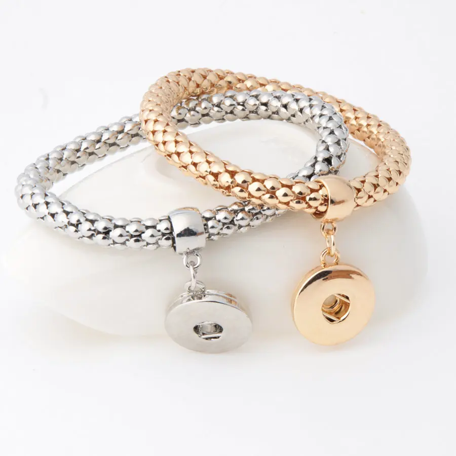 

Wholesale 1pcs Simple Snap Button Bracelet 18mm Metal Snap Button Chain Bracelets for Women Snap Buttons Jewelry