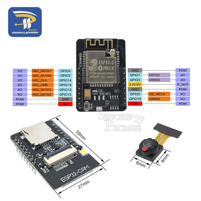 ESP32-CAM ESP-32S модуль Wi-Fi ESP32 серийный wi-fi ESP32 CAM макетная плата 5V Bluetooth с OV2640 Камера модуль