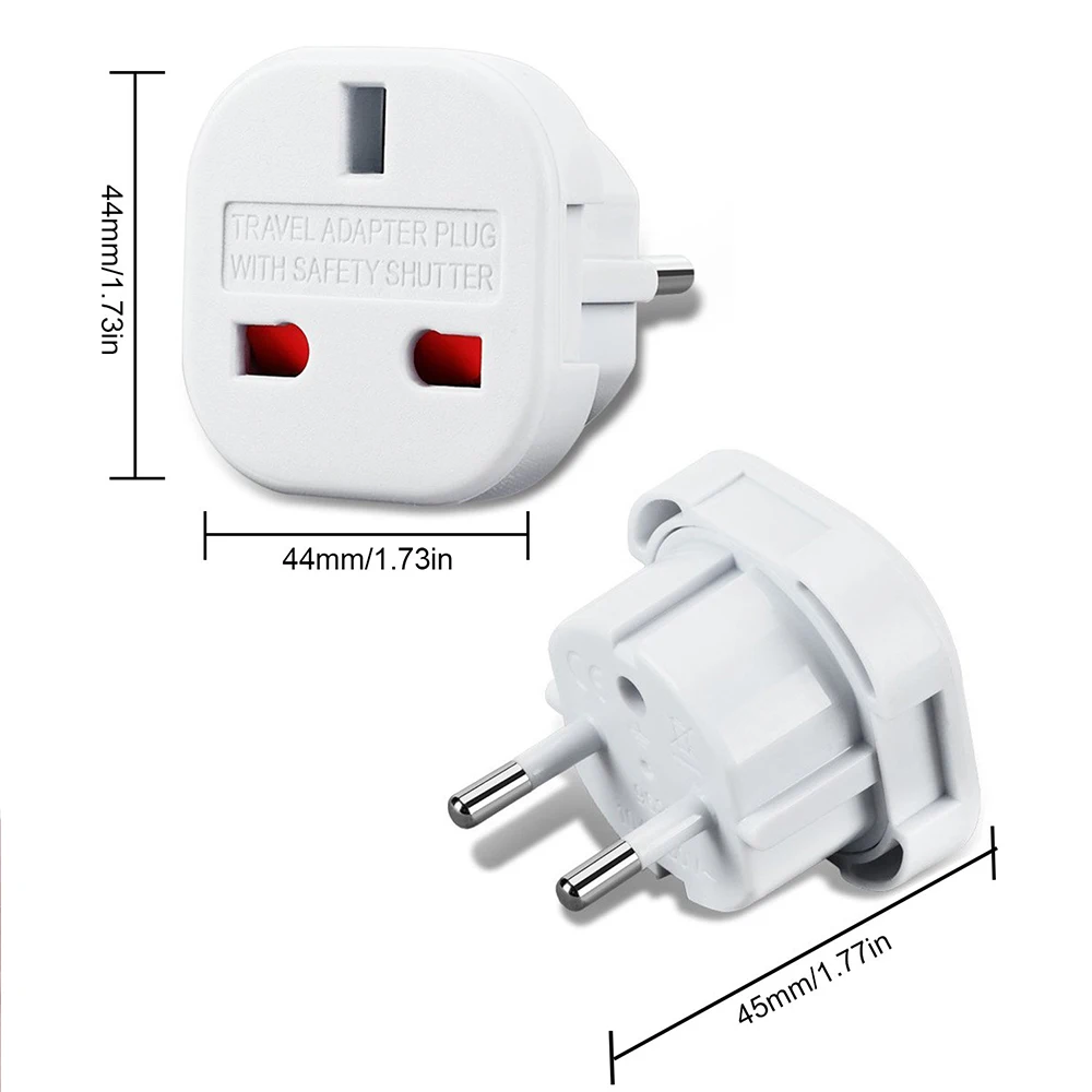 Rdxone штепсельный адаптер для Великобритании в ЕС, штепсельная вилка, конвертер, 2 штифта, Настенная штепсельная розетка для Великобритании в ЕС, адаптер зарядного устройства для путешествий