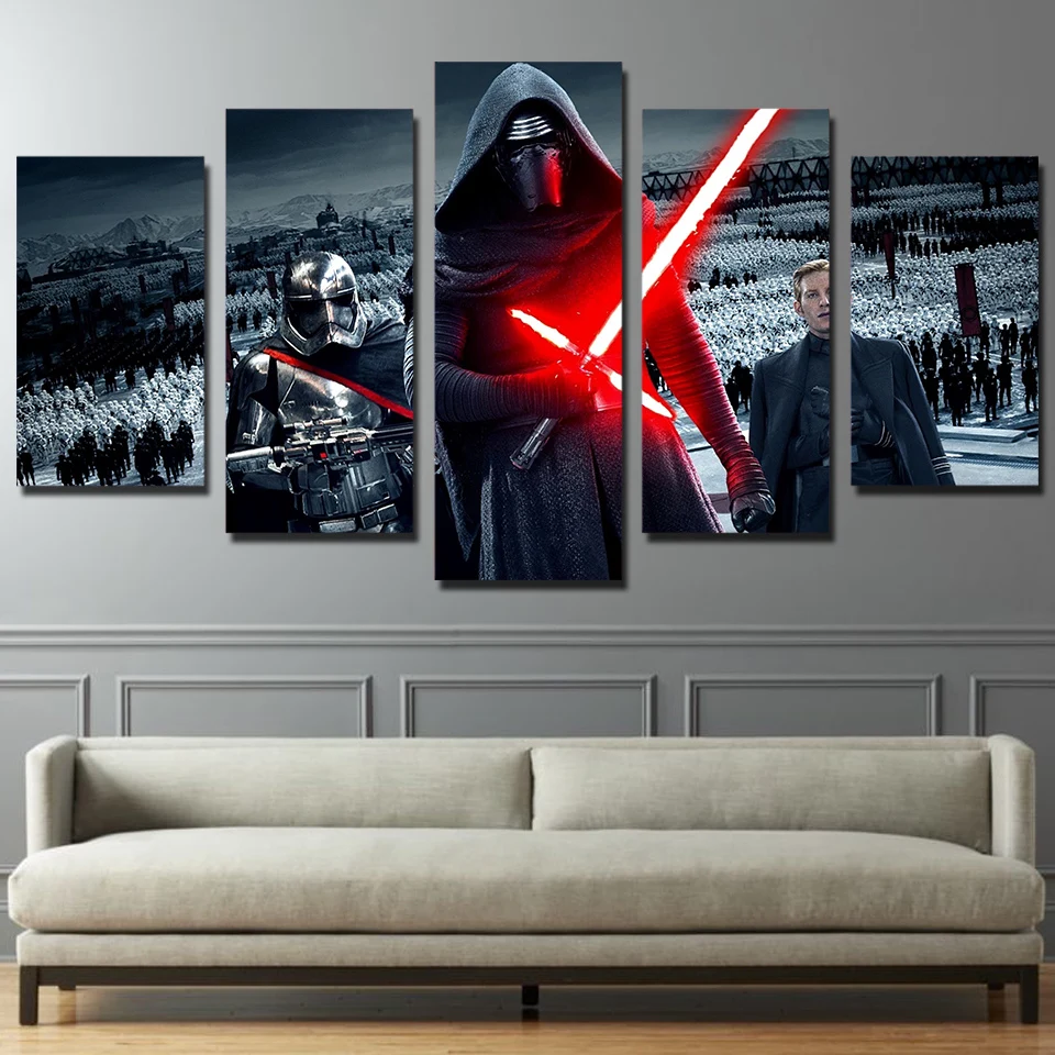 Wall Art Fashion Canvas Painting 5 Panel Movie Star Wars