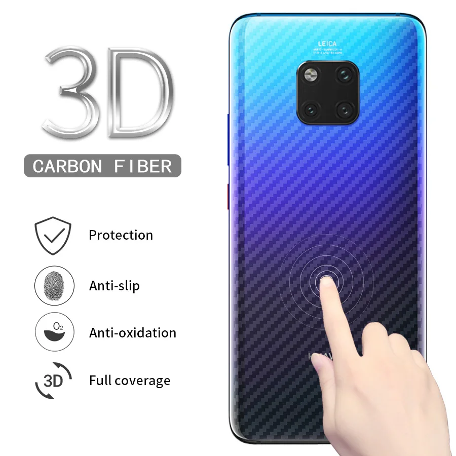 

WOLFPSYCH Soft Back Cover Screen Protector for Huawei Mate 10 20 Pro Lite 20X 3D Carbon Fiber Protective Film Sticker