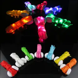 1 пара/лот крутая Мода со светодио дный светодиодной подсветкой шнурки флэш вечерние-вечеринка катание светящиеся шнурки для мальчиков
