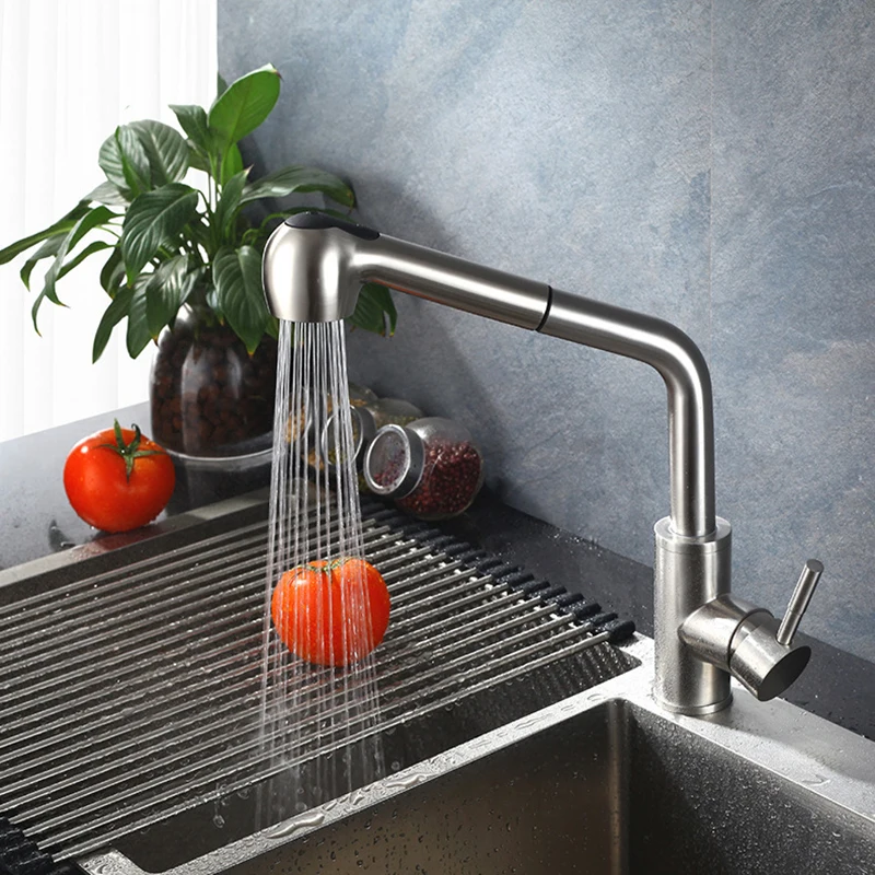  BECOLA kitchen faucet tap pull out mixer Kitchen Sink Faucet stainless steel Single Handle Swivel S - 32954777912
