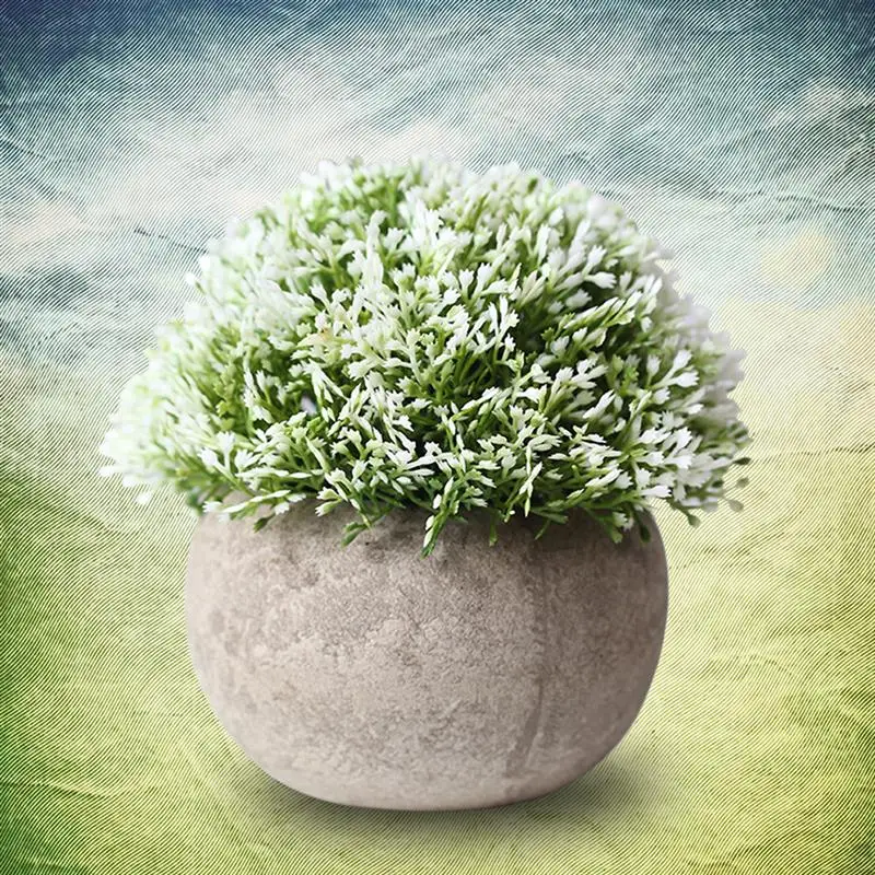 Artificial Plant Vintage Plastic Potted Green Fake Plant Decor Plant Artificial Planters Indoor