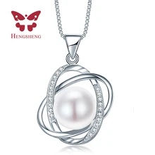 HENGSHENG 10-11mm collar de Perlas Naturales colgante de calidad superior 925 collar de plata y colgante para las mujeres del regalo del amor nueva joyería fina