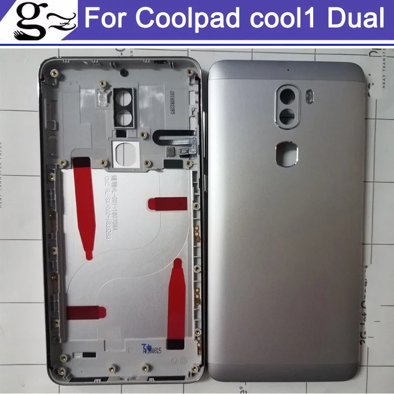 

Dual Camera Battery Door Back Cover Housing Case For Cool 1 Dual Coolpad Cool1 c106 + Power Volume Buttons without camera glass