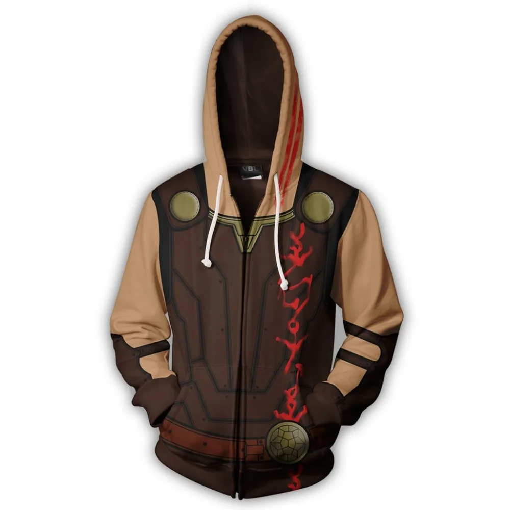 3d Print Avengers Endgame Costume Thor Sweatshirts Hoodie Jackets Men Top Coat Zipper Casual Hoded