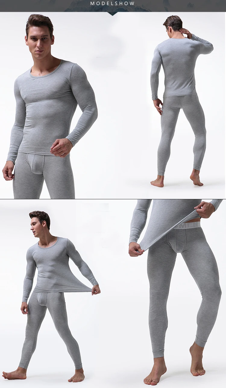 mens long underwear sets Mens Thermal Underwear Sets Male Winter Warm O-neck Underwear Suit Trousers Modal Man Thin Section Long Johns M-3XL 2017 cotton long underwear