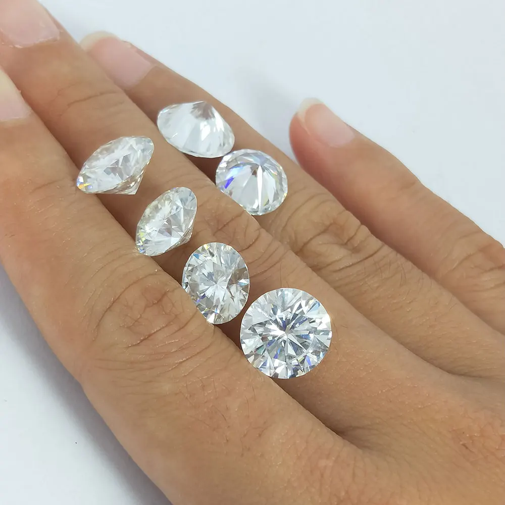Круглый Блестящий Огранки 0.1ct карат 3 мм DF цвет Муассанит без огранки камень VVS1