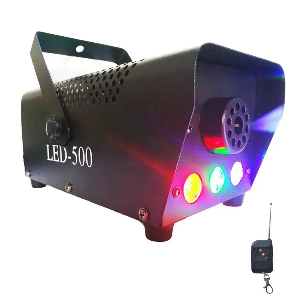 

Fog Machine Smoke Machine Portable with LED Lights Equipped with Wired and Wireless Remote Control for Party Christmas