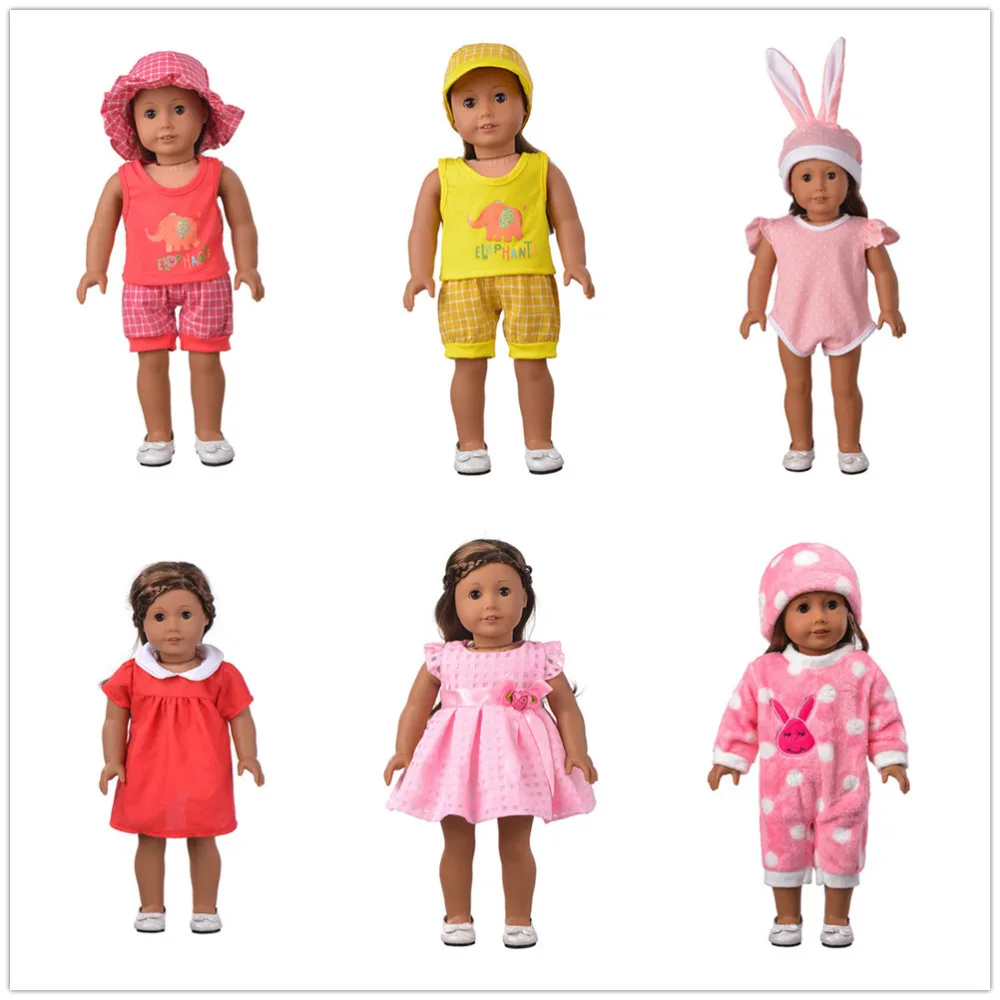 

ZWSISU 6 Color Pajamas Doll Clothes Wear fit 18 inch American ,Children best Birthday Gift