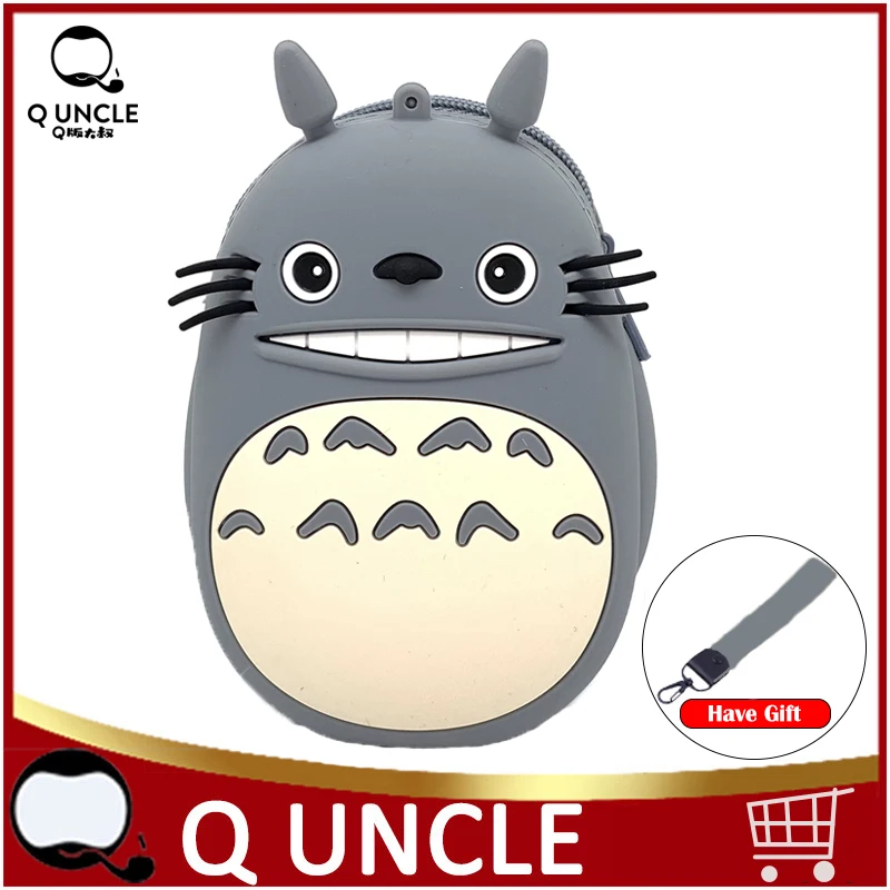 

Protable Mini Coin Purse Cat Key Case Silicone Money Purse Children's Purses For Kids Gray Money bag For Women Wallet pouch
