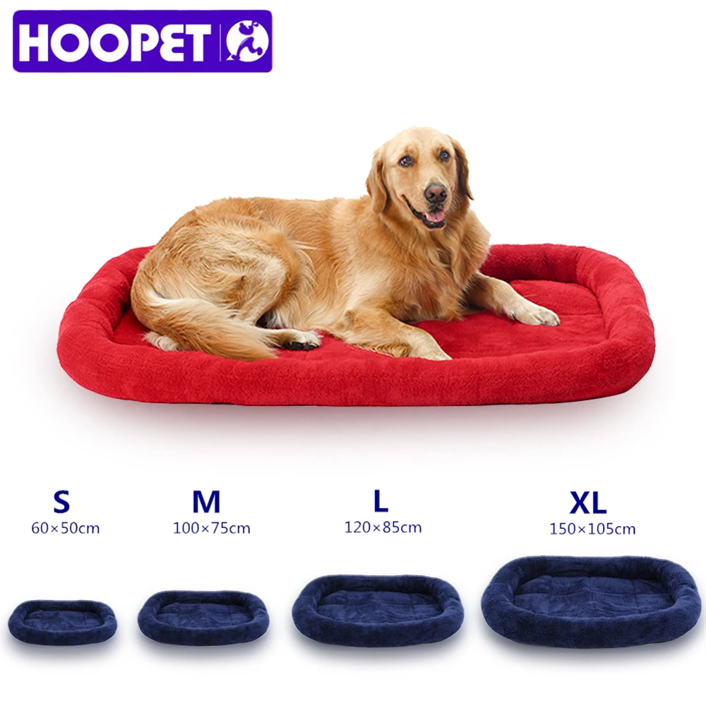 Дешево HOOPET Large Dog Bed Big Size Pet font b Cushion b font Warm Sleeping Bed Golden Retriever Cage Mat Pet House Mat L Retail And Wholesale